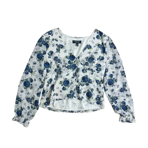 ModCloth Blouse Western Floral Rodeo Cowgirl Boho Size Extra Large - Picture 1 of 4